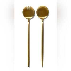 TAJA Collection Gold Salad Servers Set of 2 Mid-Century Modern Serveware NWT